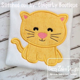 Cat applique machine embroidery design