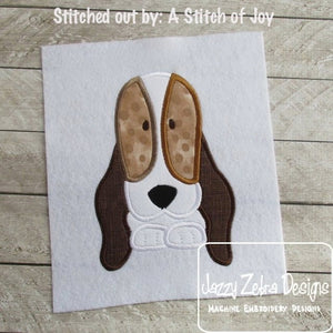 Basset Hound dog applique machine embroidery design