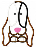 Basset Hound dog applique machine embroidery design