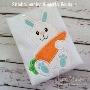 Rabbit with Carrot appliqué machine embroidery design