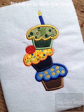 3 stacked Cupcake Appliqué Machine Embroidery Design