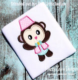 Circus Monkey applique machine embroidery design