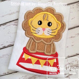 Circus Lion applique machine embroidery design