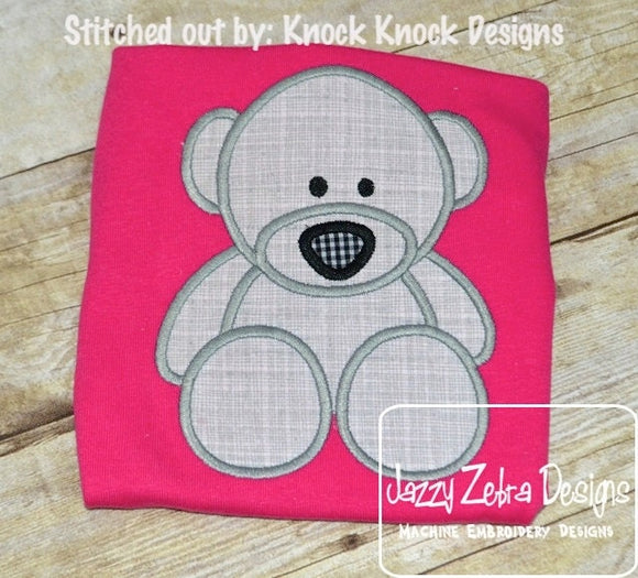 Teddy Bear appliqué machine embroidery design