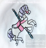 Carousel Horse Sketch Machine Embroidery Design