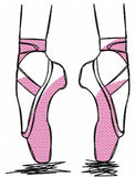 Ballet Shoes Sketch Machine Embroidery Design