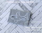 Shark satin stitch machine embroidery design