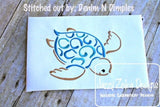 Sea Turtle satin stitch machine embroidery design