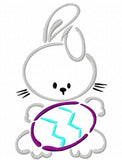 Bunny with Easter egg satin stitch machine embroidery design