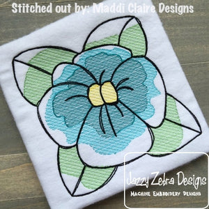 Flower Block Sketch Embroidery Design