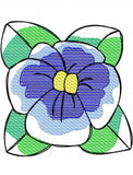 Flower Block Sketch Embroidery Design