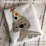 Seal Birthday Appliqué Machine Embroidery Design