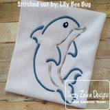Dolphin satin stitch machine embroidery design
