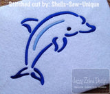 Dolphin satin stitch machine embroidery design