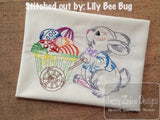 Easter Bunny vintage stitch machine Embroidery Design