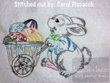 Easter Bunny vintage stitch machine Embroidery Design