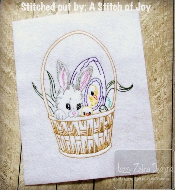 Easter Basket sketch stitching machine embroidery design