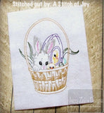 Easter Basket sketch stitching machine embroidery design