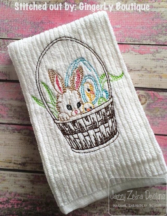 Easter Basket vintage stitch machine embroidery design
