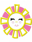 Girl Sun appliqué machine embroidery design