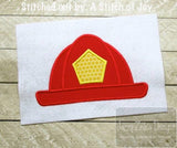 Firefighter Hat appliqué machine embroidery design