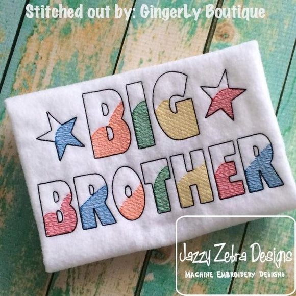 Big Brother Sketch machine Embroidery Design - instant download design