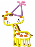 Giraffe Birthday Appliqué Machine Embroidery Design