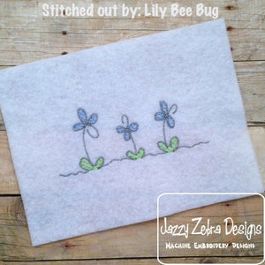Simple Flower Sketch Machine Embroidery Design