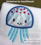 Jelly Fish appliqué machine embroidery design