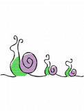 Snail parade sketch machine embroidery design