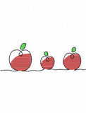 Simple Apples mini sketch machine embroidery design