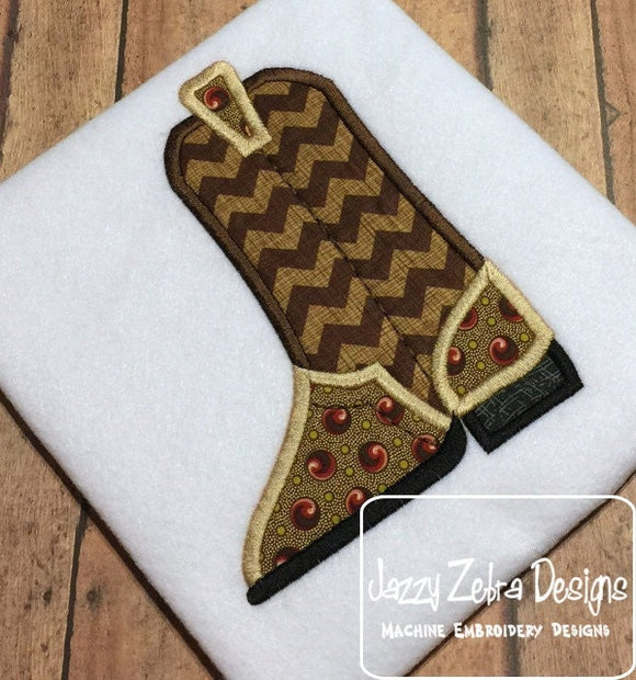 Cowboy Boot applique machine embroidery design