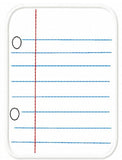 Blank Notebook paper appliqué machine embroidery design