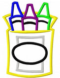 Box of Crayons applique machine embroidery design