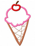 Ice cream waffle cone appliqué machine embroidery design