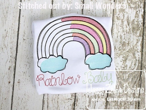 Rainbow Sketch Machine Embroidery Design