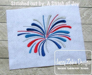 Fireworks in the Sky Satin Stitch machine embroidery design