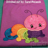 Caterpillar applique machine embroidery design