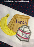 School Lunch appliqué machine embroidery design