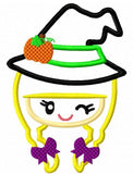 Winking Witch Applique machine embroidery design
