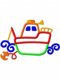 Fishing Boat Appliqué machine embroidery design