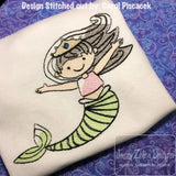 Mermaid Sketch Embroidery Design