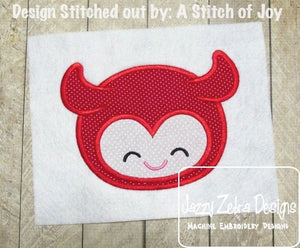 Devil appliqué machine embroidery design