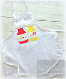 Ketchup and Mustard appliqué machine embroidery design
