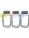 3 Mason jar sketch machine embroidery design