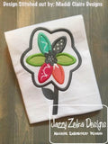 Mod Flower Applique Machine Embroidery Design