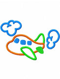 Airplane and Clouds Applique Machine Embroidery Design