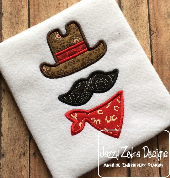 Cowboy appliqué machine embroidery design