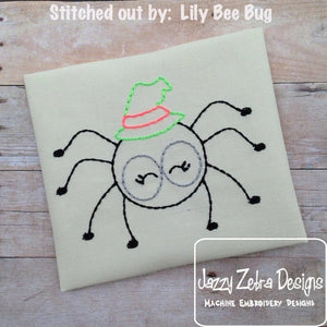 Spider Witch vintage stitch machine embroidery design