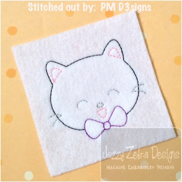 Boy Cat vintage stitch machine embroidery design